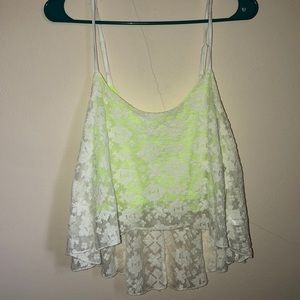 Bright crop top with high low detail